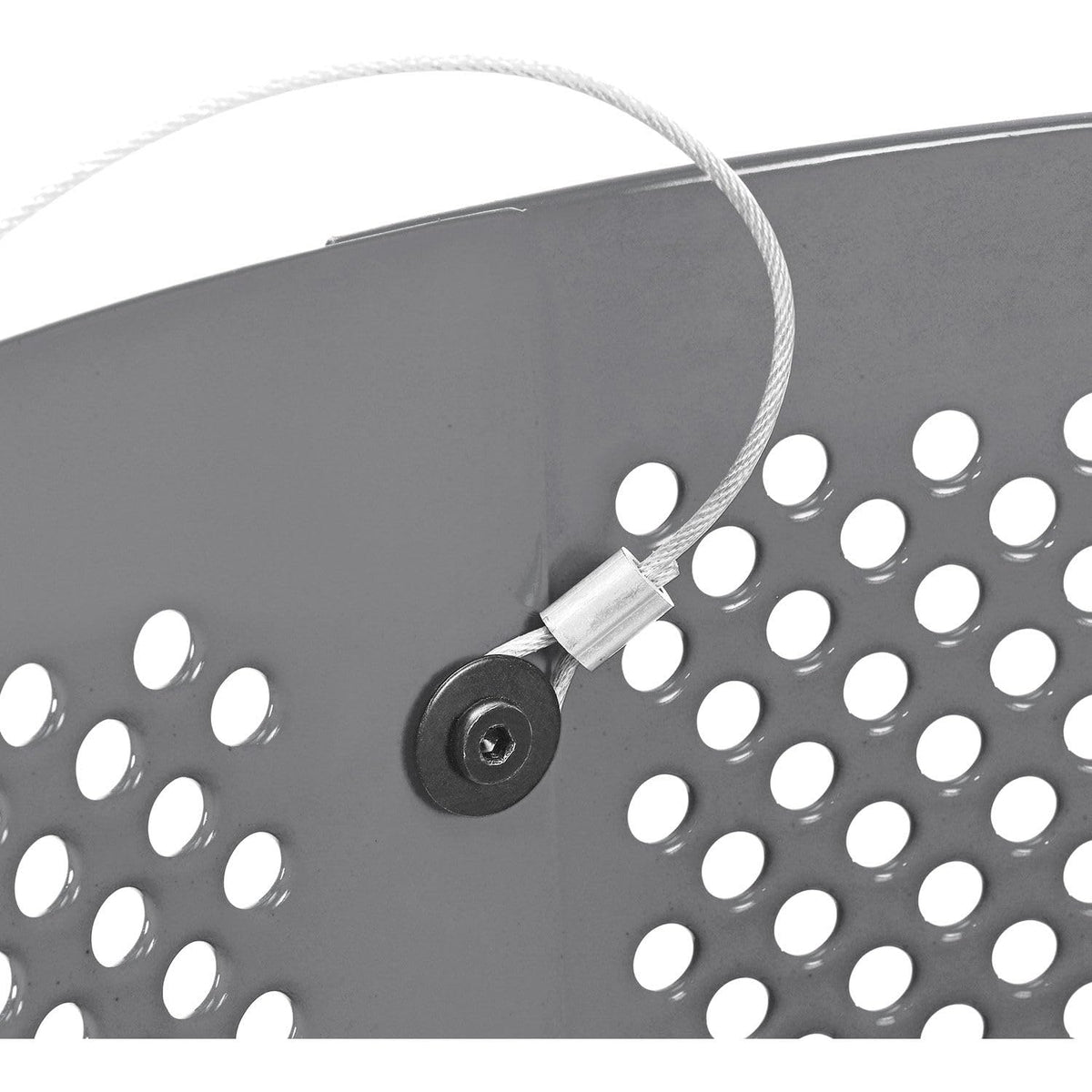 36 Gallon Thermoplastic Coated Perforated Receptacle w/Dome Lid by Global Industrial – Steel, Gray, Model 261949GY