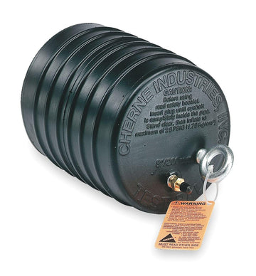 10" Test-Ball Plug 17 PSI by Cherne – 10", Rubber, Black, Model 041394
