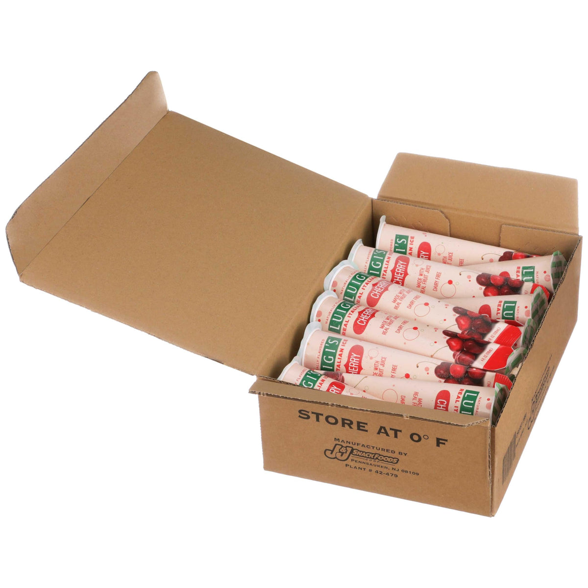 Luigis Real Italian Ice Cherry Squeeze Tube by J and J Snack Foods – 4 ounces, Pack of 24