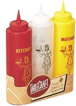 Tablecraft 3-Piece Nostalgia Squeeze Bottle Set, 12-Ounce