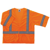 GloWear 8310HL ANSI Class 3 Economy High Visibility Orange Reflective Safey Vest with Sleeves by Ergodyne – Large-X-Large, Polyester, Orange, Model 22015