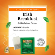 Irish Breakfast Black Tea Individually Wrapped Bags by Twinings – 20 Count (Pack of 6), Pack of 6, Model 05328