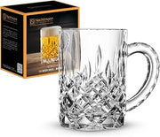 Nachtmann Noblesse Collection Beer Mug with Handle - 21.2oz Clear Crystal Glass | Elegant Big Drinking Cup for Beer Lovers, Home Bar Accessories | Dishwasher Safe