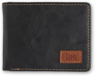 Lee Men’s Bifold Wallet Slim Casual Everyday Minimalist Cash and Card Holder (Black)