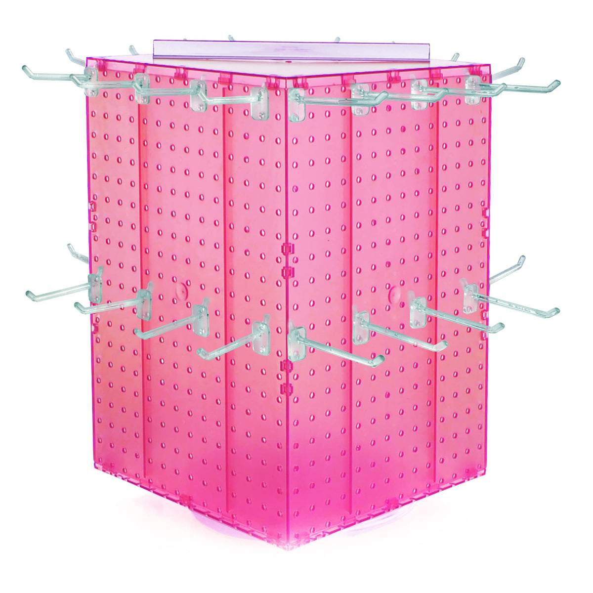 Azar Displays Pegboard + Hooks / Pink / 14 inches (W) x 14 inches (D) x 21 inches (H) Display Racks