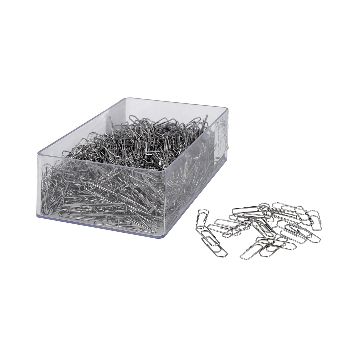Paper Clips Silver Pack of 1200 | Storage Pack Paper Clips 26 mm | Practical Plastic Box | Galvanised | File Clips for Office and Household by Westcott – Model E-10643 00