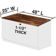 Blended Walnut Counter Top with Oil Finish by John Boos – 48"L x 25"W, Solid Walnut, Natural Oil, Model WALKCT-BL4825-O