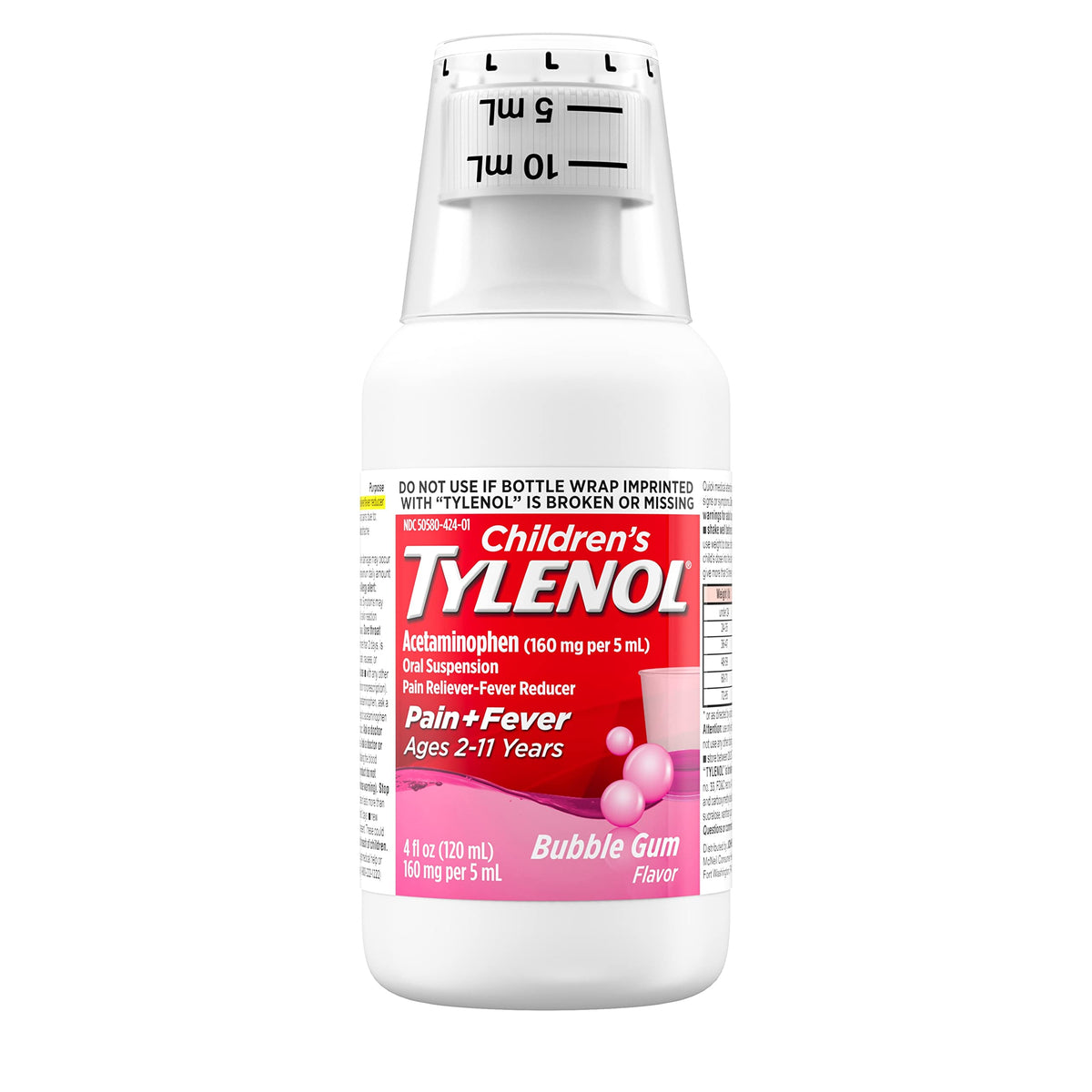 Tylenol Bubblegum / 4 Ounce / 2 Cold & Flu Relief