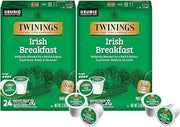 Twinings Irish Breakfast Black Tea K-Cup Pods for Keurig, 24 Count (Pack of 2), Robust, Strong, Bold Flavour, Caffeinated, Enjoy Hot or Iced