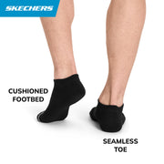 Men's 3-Pack Performance Pickleball No Show Socks by Skechers – Polyester Blend, Black, Model S118146HP