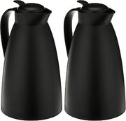 Alfi Glass Vacuum Frosted Plastic Carafe, 1 L, Black (AG2800BK2) (Pack of 2)