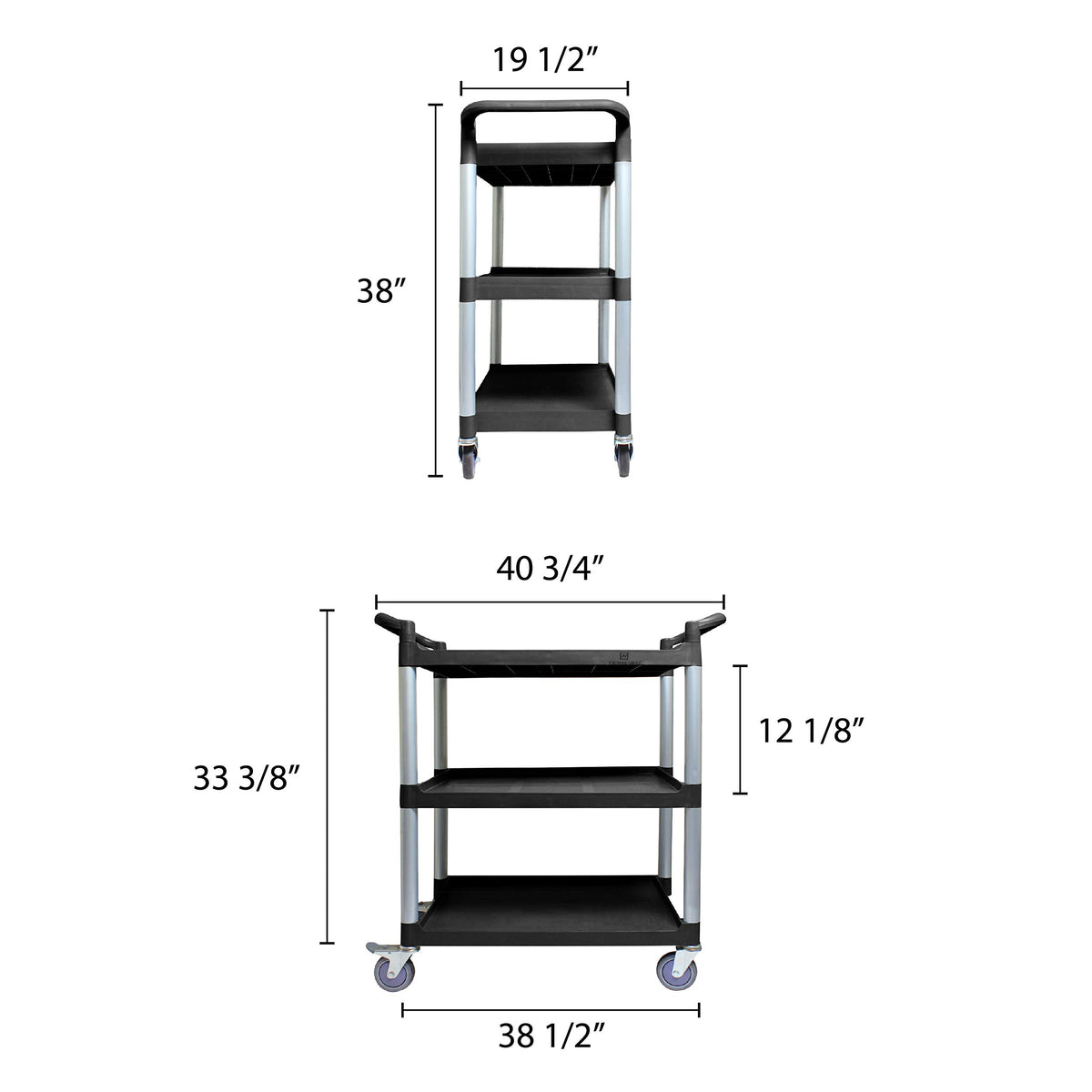 40 1/2" x 19 3/4" x 37 7/8" by Thunder Group – Polypropylene / ALUMINUM, Kd, Silver, Model PLBC4019B