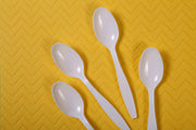 AmerCareRoyal Heavy Weight Unwrapped Disposable Polystyrene Plastic Teaspoons for Restaurants and Catering – Paper, White, Pack of 1000, Model S2601W-C