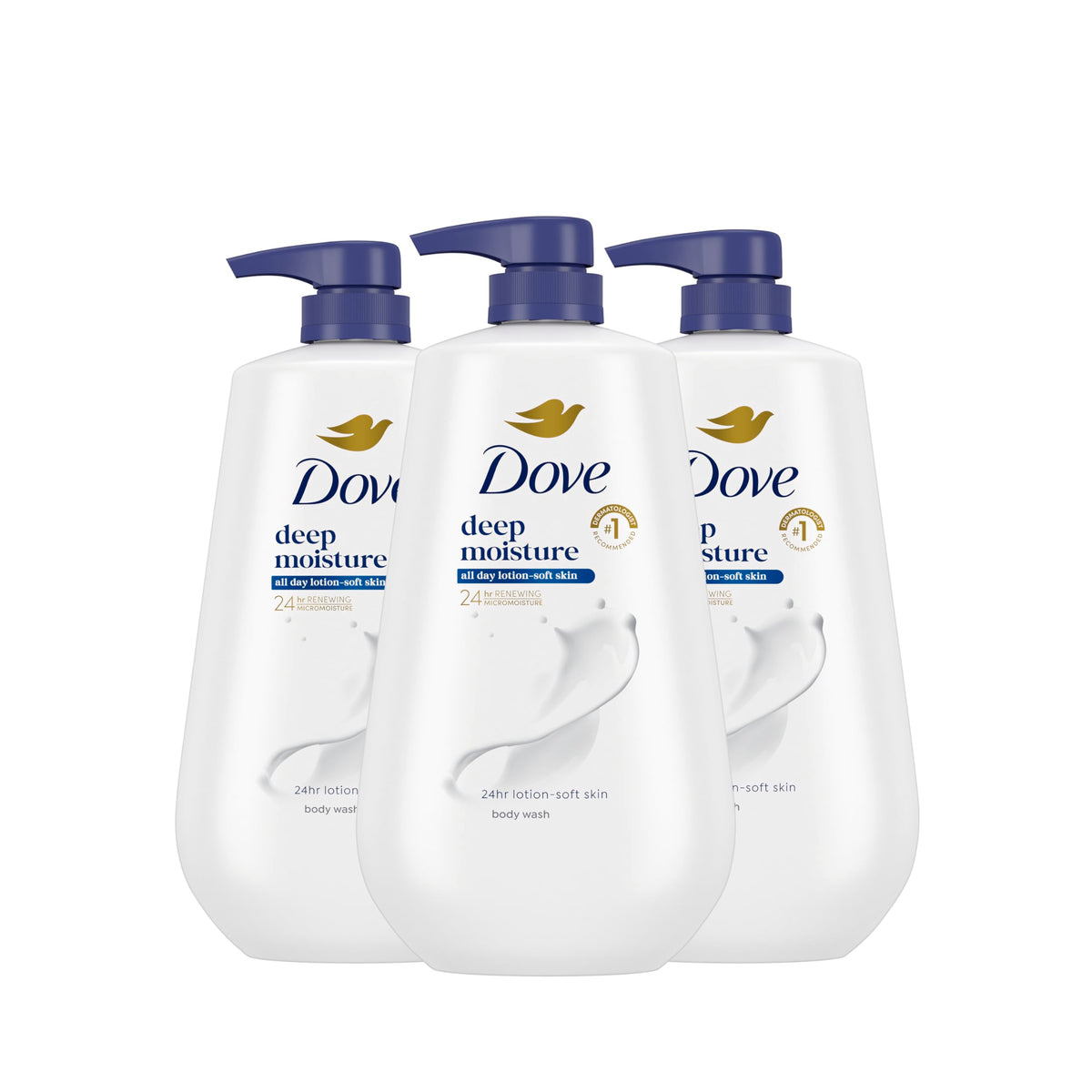Body Wash Deep Moisture 30.6 oz Pump 3 Pack by Dove – 30.6 Fl Oz (Pack of 3), White, Pack of 3, Model 10011111045481