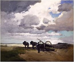 HardPress The Wain Team by George Elmer Browne - Impressionist Landscape Art 14 x 11 inches