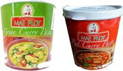 Mae Ploy Thai Cuisine Red Green Curry Paste 35 oz Jar Set (1 Red Curry + 1 Green Curry)