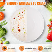 Lovyanxue Bamboo Salad Bowl Set, 12 Inch Extra Large with Lid and Servers, White