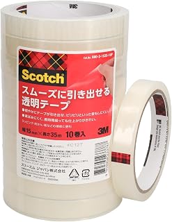 3M Scotch Smooth Pull Out Transparent Tape, 0.6 inches (15 mm) x 13.8 ft (35 m), Pack of 10, 600-3-1535-10P