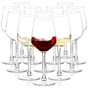 Shyrc Wine Glasses, 12oz Clear with Long Stem, Set of 12