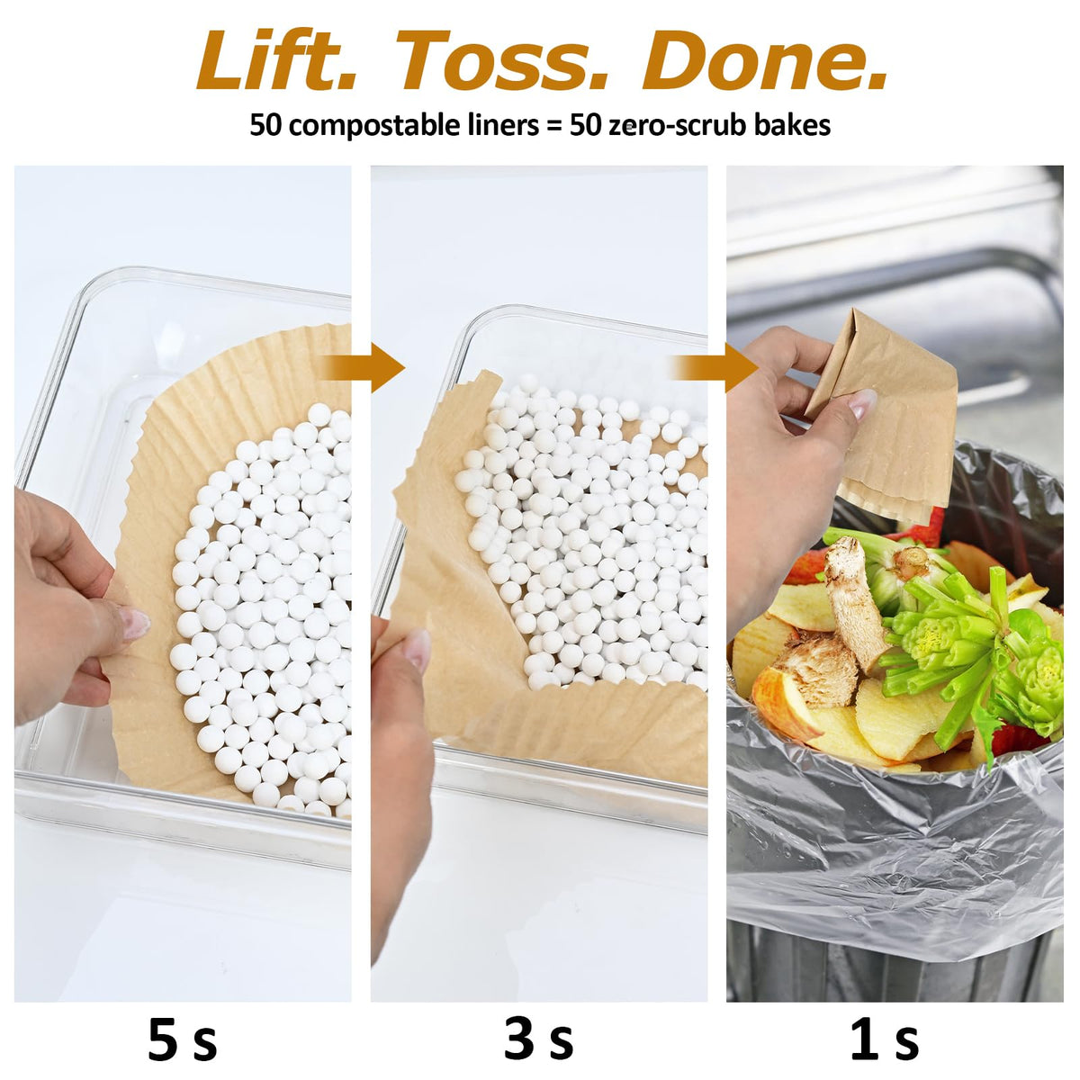 MiToBeLe Ceramic Pie Weights Set, 1.1 Pounds with 50 Parchment Liners and Adjustable Silicone Shield