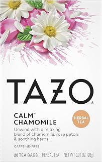TAZO Herbal Infusion Tea-Calm Chamomile (Decaf), 20 Filter Bags