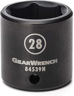 GEARWRENCH 1/2" Drive 6 Pt. Standard Impact Socket, 28mm - 84539N