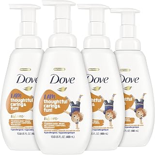 Dove Foaming Body Wash 4 Count For Kids Coconut Cookie Sulfate-Free Skin Care, 13.5 Fl Oz