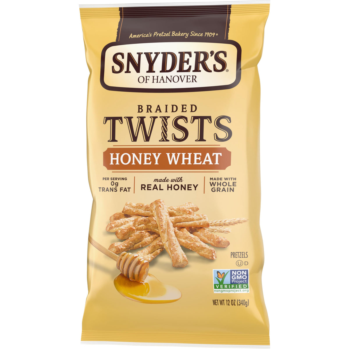 Pretzels, Braided Pretzel Twists Honey Wheat, 12 Oz by Snyder's of Hanover – 12 Ounce (Pack of 1), Model 10160