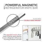 10 Inch Magnetic Knife Holder for Refrigerator by Modern Innovations – 10 Inch, Stainless Steel, Silver, Model 1008