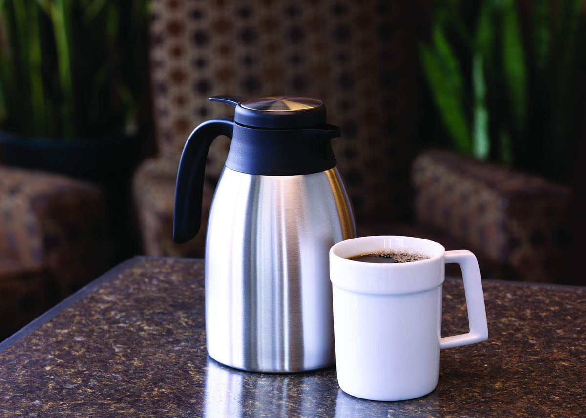 Flow Control Server by Service Ideas – 40.6 Ounces, 1.2 liters, Stainless Steel, Brushed, Model FCC12SS