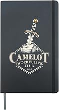 Medieval, Camelot Sword Pulling Club, Excalibur Ren Faire Hardcover Journal, Black