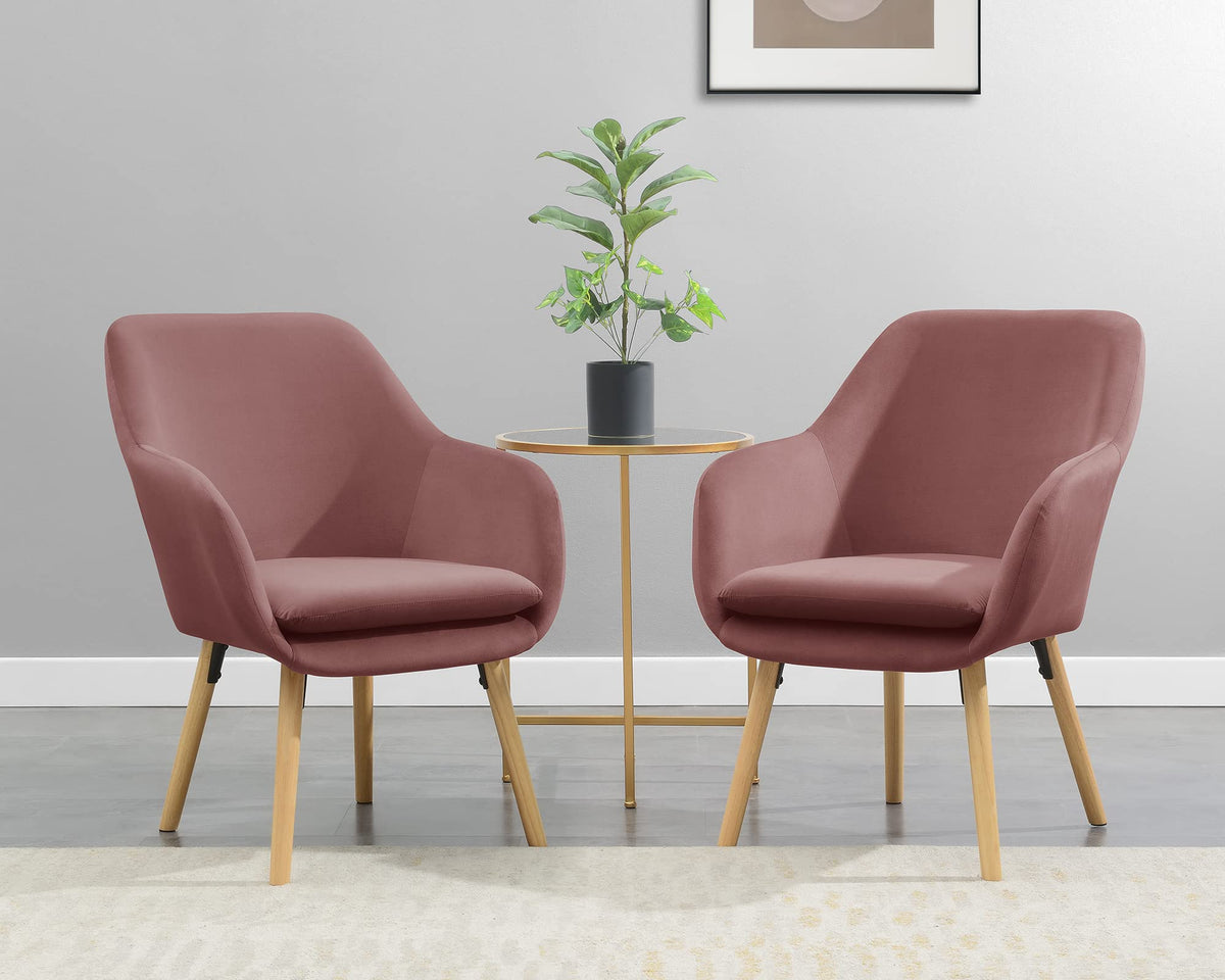 Convenience Concepts Blush Velvet / Chair / 25.25"L x 26.75"W x 33.5"H Chairs