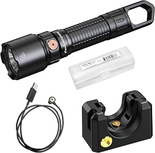 Fenix WF25RM 3000 Lumen Police Duty Flashlight with UV Black Light, Charging Cradle, USB Rechargeable, and Lumentac Organizer