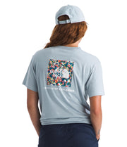 Women's Wildflower Short-Sleeve Tee by The North Face – Cotton, Frost Grey, Model NF0A8GP8