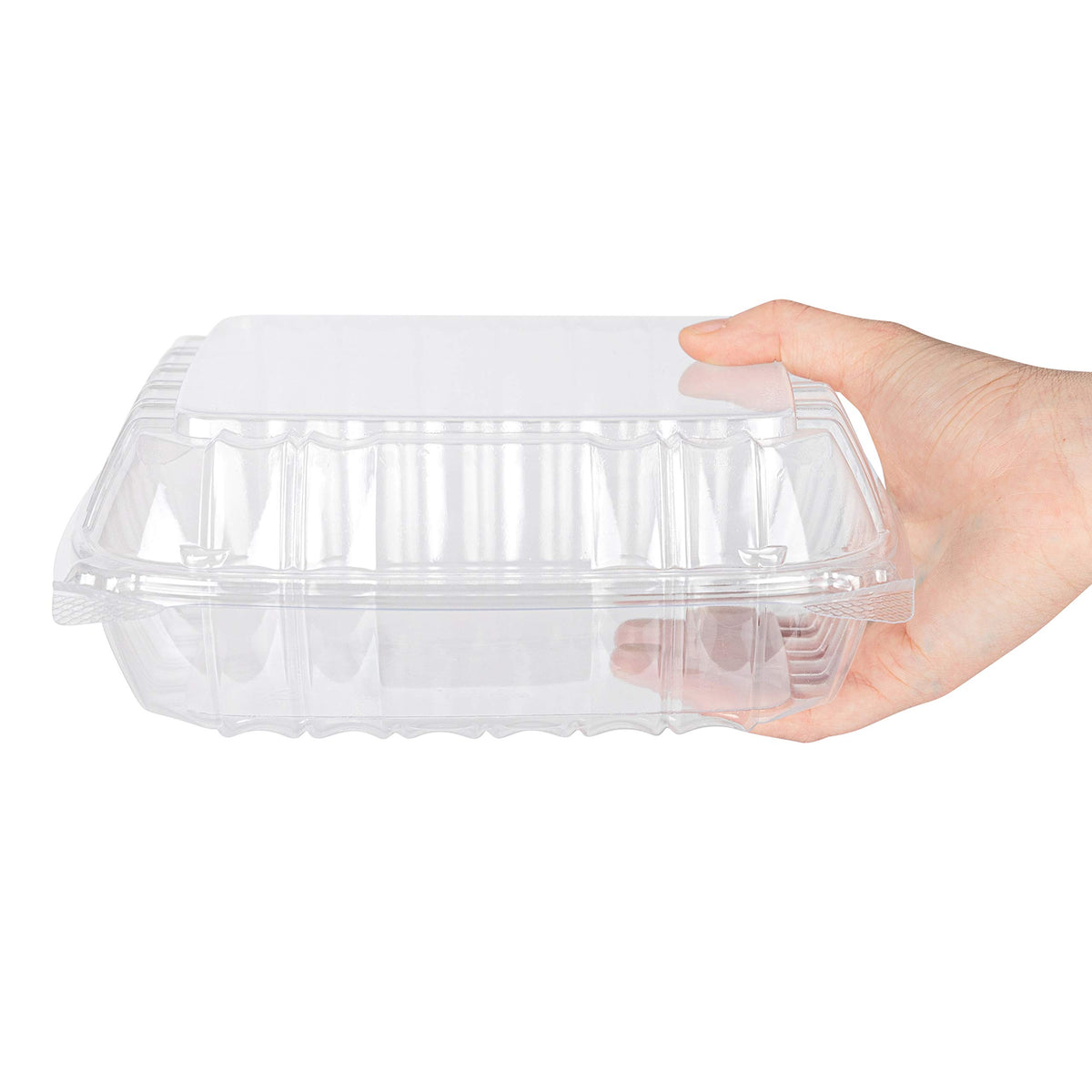 Stock Your Home 8" x 8" - 25 Count / Clear / 1 Clamshell Take Out Containers