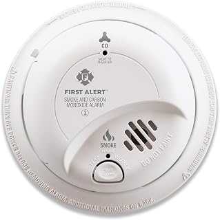 First Alert SC9120B Corded Electric Combination Alarm with Adapter Plugs for Easy Replacement