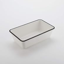 American Metalcraft MRCW10 Rectangular Melamine Serving Bowl, Black Rimmed/White, 64-Ounces