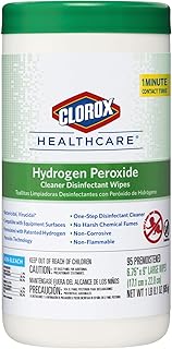 Clorox Healthcare Hydrogen Peroxide Cleaner Disinfectant Wipes, 6.75" x 9", 95 Count (Package May Vary)