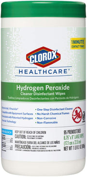Healthcare Hydrogen Peroxide Cleaner Disinfectant Wipes by Clorox – 95 Count (Pack of 1), Bamboo, White, Model 30824
