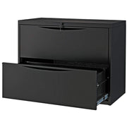 30" W Premium Lateral File Cabinet by Global Industrial – 30 inches (W) x 28 inches (H) x 18 inches (D), Alloy Steel, Black, Model LF-30-2D-BLACK