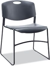 Alera alera Resin Stacking Chair, Supports up to 275 lb, 18.50" seat Height, Black seat, Black Back, Black Base, 4/Carton