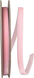 Reliant Ribbon Ribbon - Woven Edge Velvet, Light Pink, 3/8 Inch, 10 Yards