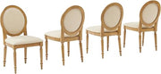 Crosley Furniture Daphne Traditional Oval Cane-Back Dining Room Chairs Set of 4, Upholstered Kitchen Chair, Rustic Brown