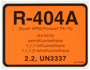 R-404A Color Coded Refrigerant ID Label () by Diversitech – 4.25 inches x 5.75 inches, Vinyl, Orange, Model 04404