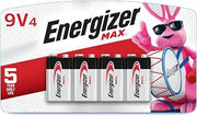 Energizer MAX 9V Batteries (4 Pack), 9 Volt Alkaline Batteries