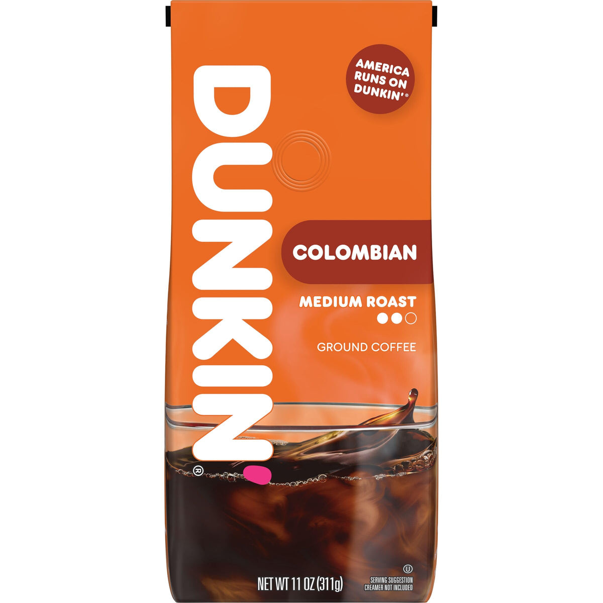Dunkin’ Colombian Medium Roast Ground Coffee by Dunkin' – 11 Ounce (Pack of 1), Model 49136