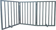 Grey 3 Panel Wood Folding Pet Gate