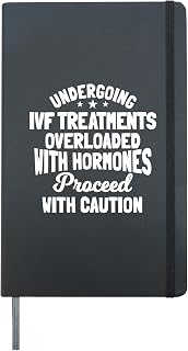 IVF Treatment Hormones In Vitro Fertilisation Fertility Hardcover Journal, Black