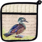 Betsy Drake PT149B Female Wood Duck Beige Script Pot Holder