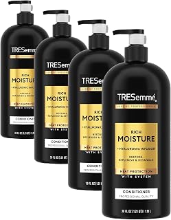 TRESemmé Rich Moisture Moisturizing Conditioner with Pump for Dry Hair Formulated With Pro Style Technology 39 Fl Oz (Pack of 4)